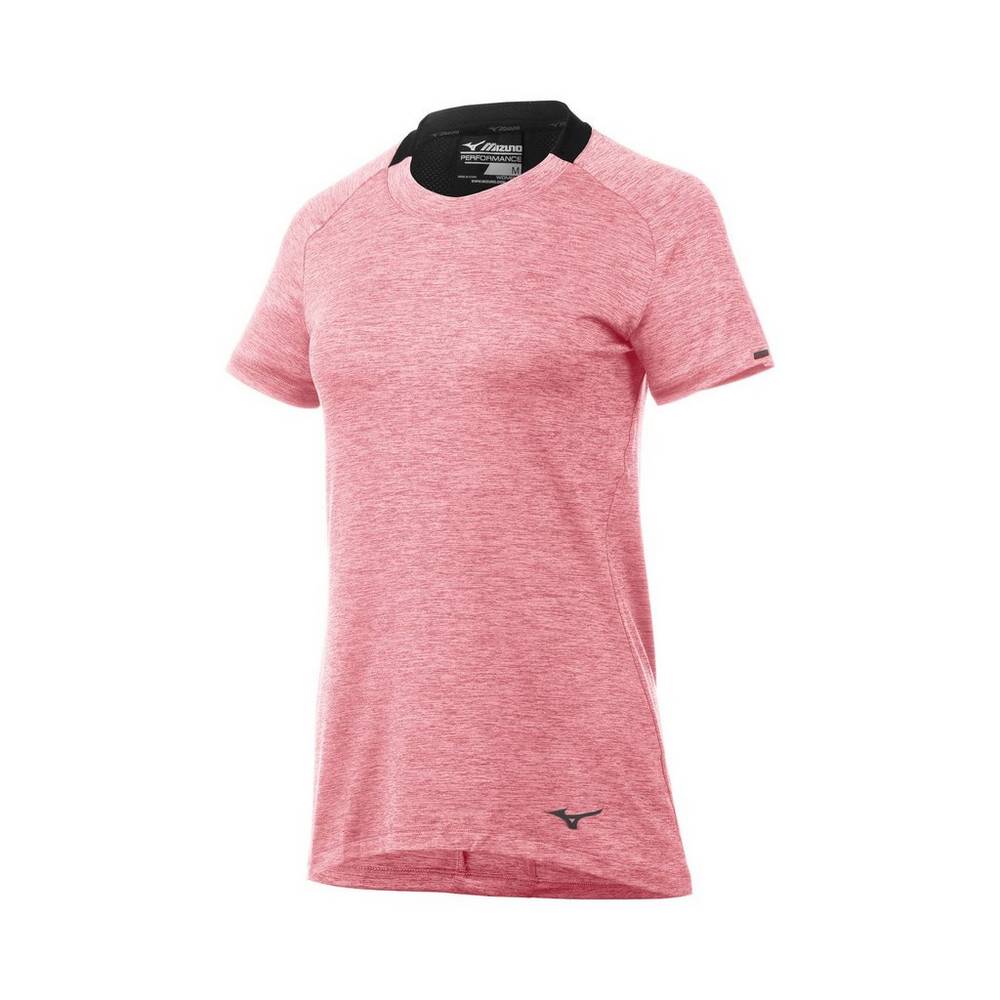 Maglietta Mizuno Alpha Short Sleeve Donna - Rosa/Nere - 92436-WZGA